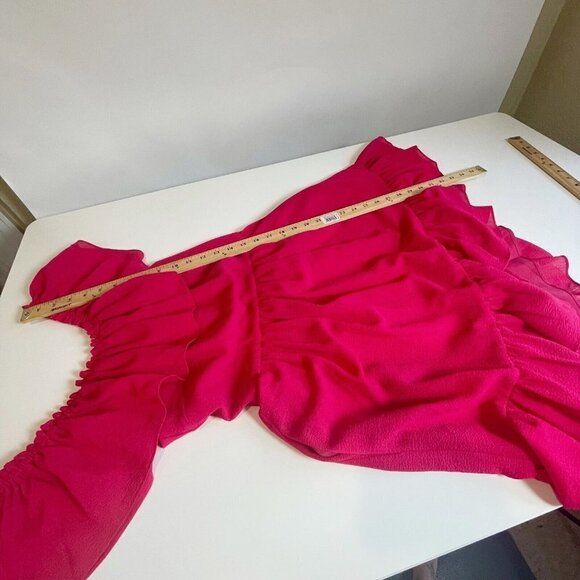 Cynthia Steffe Womens Off Shoulder Tiered A-Line Dress Pink Size 4 Ruffle Formal - Picture 9 of 9